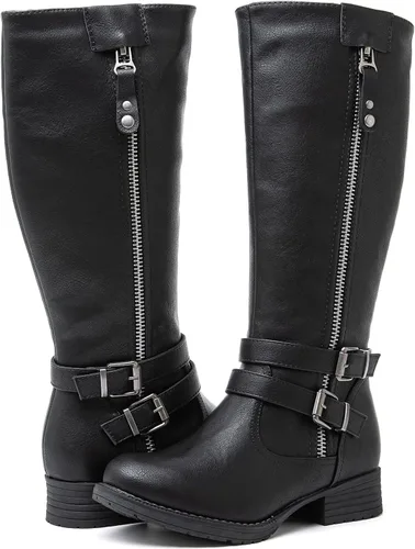 Vista 2 de GLOBALWIN Botas altas hasta la rodilla para mujer, botas de equitación cómodas para mujer, tacón bajo