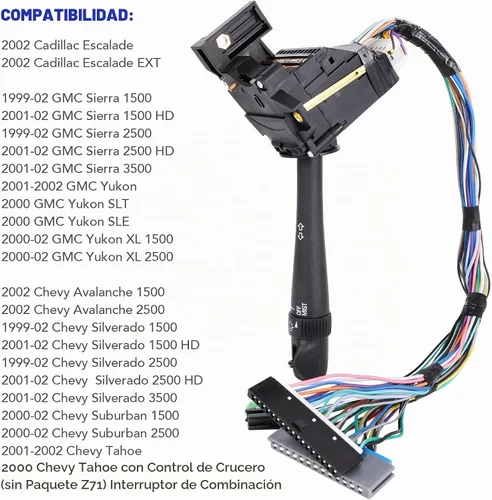 Vista 3 de 26100839 Interruptor de señal de giro para Chevy Silverado GMC Sierra 1999-2002