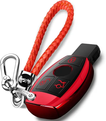 Vista 9 de Intermerge para funda de llavero Mercedes Benz, funda de llave de TPU suave premium compatible con Mercedes Benz C E S M CLS CLK G Class, llave Azul