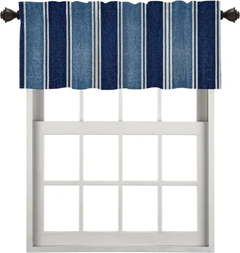 Vista 138 de Cortinas opacas de poliéster multicapa para cafetería, con diseño de diamantes, 2 unidades, 26 x 24 pulgadas