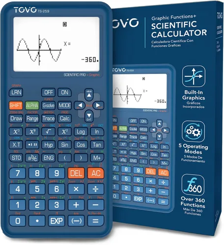 Vista 9 de CATIGA Calculadora científica SS-991EX con 550 funciones avanzadas, funciona con energía solar y por batería, multifunción, matemáticas de escuela