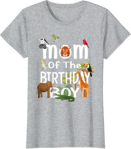 Vista 34 de Camiseta de fiesta de animales con temática de zoológico para niño de cumpleaños, Negro
