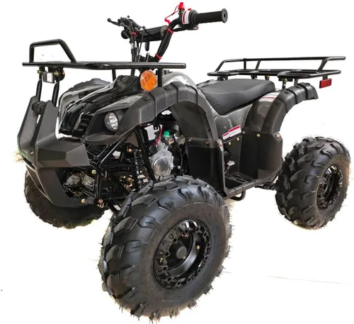 Vista 7 de HHH ATV de 125 cc con gas inverso para jóvenes, niños grandes, ATV Quad 4 ruedas con luces LED y neumáticos grandes y llantas a juego