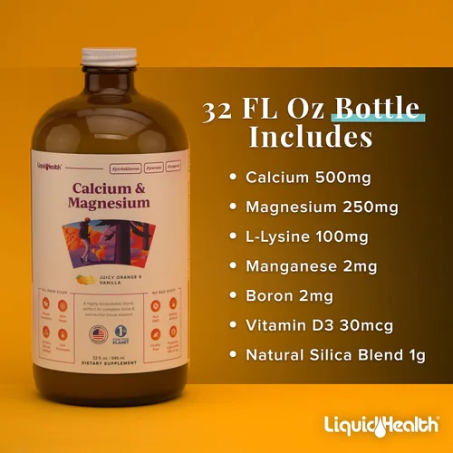 Vista 6 de LIQUIDHEALTH Calcio con magnesio apoyo articular + atención de los niños, calma y enfoque paquete de suplemento de apoyo de memoria para niños