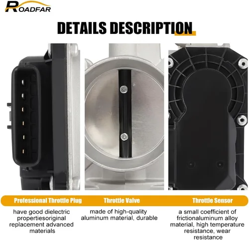 Vista 2 de ROADFAR Cuerpo del acelerador eléctrico 220300V010 S20140 67-8015 para 2011-2016 para Scion tC, 2010-2017 para Toyota Camry, 2009-2018 para Toyota