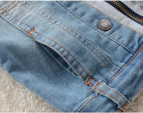 Vista 6 de Mallimoda - Abrigo de mezclilla con cremallera y capucha para niños y niñas