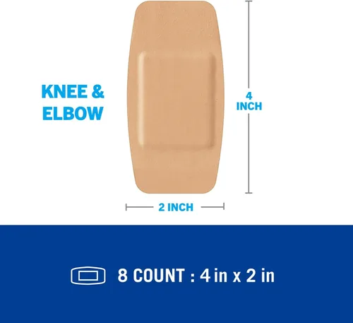 Vista 3 de Nexcare Vendaje acolchado de espuma impermeable, rodilla y codo, beige, 8 unidades (paquete de 1)