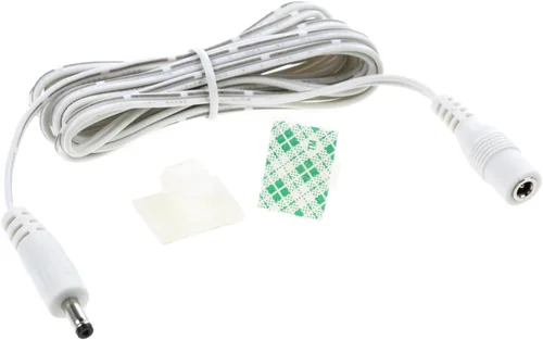 Vista 6 de EShine, cable de extensión, macho a hembra, para LED bajo el gabinete con gancho para cable para una cómoda instalación Negro