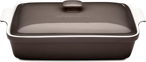Vista 12 de ROSSALLINI Juego de cazuela de gres para hornear con tapa, vajilla rectangular cubierta, grande de 3.2 cuartos, 11 por 9 pulgadas [rojo profundo]