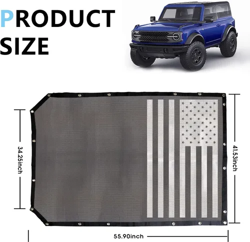 Vista 9 de sukemichi Parasol de 2 puertas para Ford Bronco, cubierta superior de bikini de malla, cubierta superior de Bimini para accesorios Ford Bronco 2021