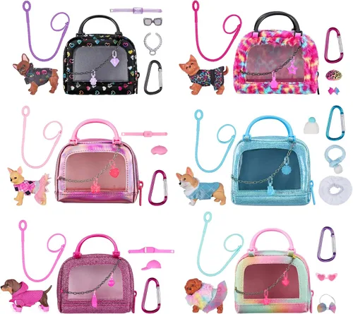 Vista 2 de REAL LITTLES - Transportín Coleccionable de Micro Cachorro con 1 Micro Cachorro y 5 Micro Sorpresas Funcionales Adentro! Los Estilos Pueden Variar