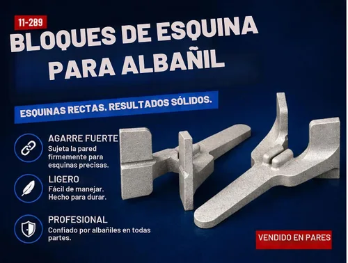 Vista 4 de Bon Bloques de esquina de albañil 11-289 Bloques de línea de mampostería ligeros de aluminio fundido que se sujetan firmemente a la pared se venden