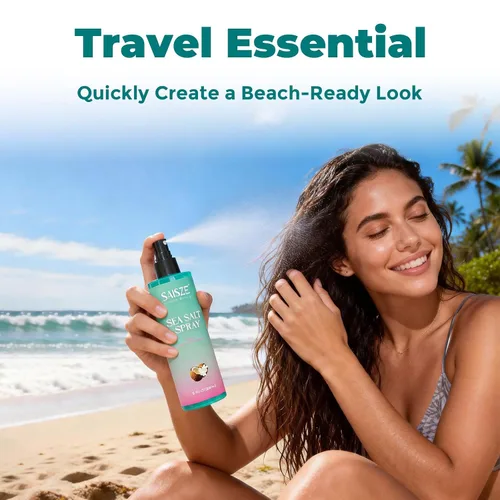Vista 2 de Spray de sal marina para mujeres y hombres, regalos del día de San Valentín, artículos esenciales de viaje, ondas de playa texturizadas y volumen