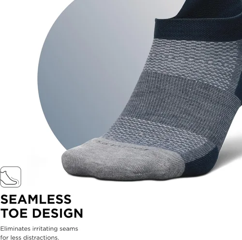 Vista 5 de Feetures Calcetines tobilleros de alto rendimiento Max Cushion Calcetines invisibles para mujeres y hombres con lengüeta en el talón (1 par)