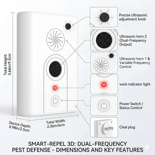 Vista 5 de Ultrasonic Bat Repellent, Plug in Bat Deterrent for Attics, 4 Pack