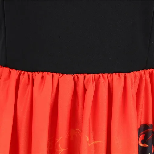 Vista 4 de Vestido de Halloween para mujer 2022 con cuello en V y cremallera de manga larga con panel