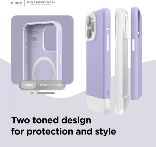 Vista 3 de elago Funda compatible con iPhone 15 Pro Max, compatible con MagSafe, Glide, funda protectora de cuerpo completo, a prueba de golpes, funda delgada