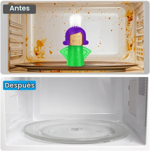 Vista 3 de Spardar Angry Mama - Limpiador de vapor para microondas Angry Mama, paquete de 2 limpiadores de microondas para cocinas, la forma divertida y fácil
