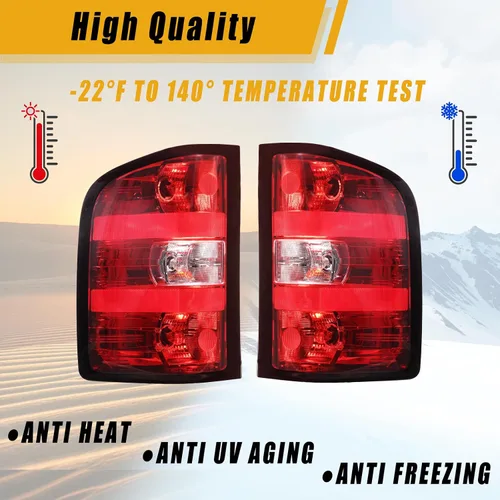 Vista 10 de Boine Luz trasera compatible con Chevy Silverado 1500 2500HD 3500HD 2007 2008 2009 2010 2011 2012 2013 2014 lado del conductor y pasajero, bombilla