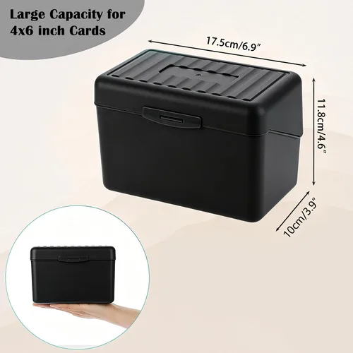 Vista 3 de BTSKY 1 Pack 4 x 6 inch Index Card Box-Index Card Holder Notecard Box Recipe Card Box Plastic Storage Organizer for Filling Index Cards,Note cards