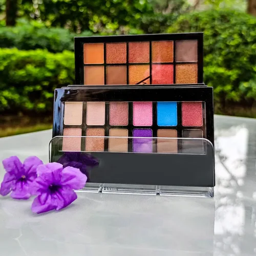 Vista 2 de Organizador de paleta de sombra de ojos acrílico transparente de 7 secciones, organizador de paleta de maquillaje para encimeras de baño, tocadores