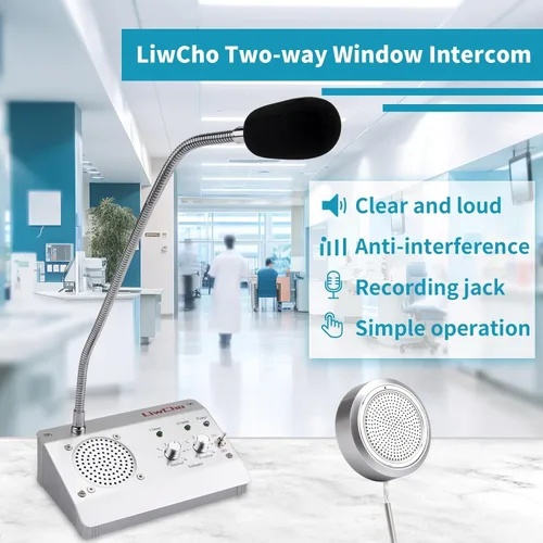 Vista 2 de Sistema de intercomunicación de ventana de doble vía,Altavoz de alta potencia,Altavoz de micrófono para ventana de cajero, Interfono bidireccional