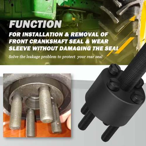 Vista 3 de Camoo Instalador de engranajes de cigüeñal y sello de cigüeñal delantero apto para motores John Deere 1039, 4045, 6059 y 6068 alternativos JDG954B