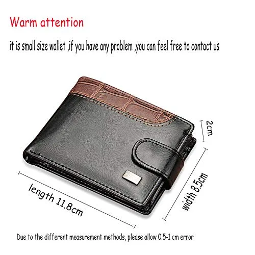 Vista 5 de Vintage cuero cerrojo pequeña monedero bolsillo monedero titular de la tarjeta hombres carteras dinero cartera hombre bolso embrague masculino