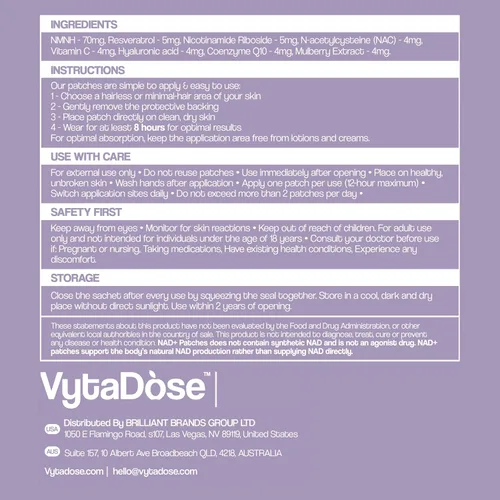 Vista 5 de Parches NAD+ de alta dosis prémium para mujeres y hombres, 5 veces más fuertes, un nuevo tipo de parche NAD+ para energía diaria y enfoque, parches