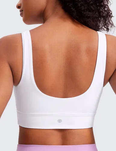 Vista 134 de CRZ YOGA Butterluxe - Brasier deportivo con espalda en U para mujer, cuello redondo, acolchado, de bajo impacto, para yoga, entrenamiento