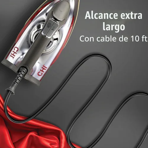 Vista 5 de CHI Plancha profesional de vapor para ropa con ráfaga de vapor vertical, suela de cerámica de titanio, más de 300 agujeros de vapor, 1700 vatios