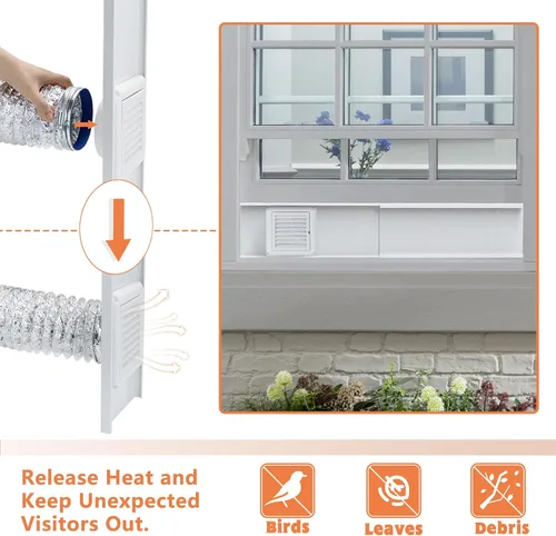 Vista 5 de GCGOODS Kit de ventana de ventilación de secadora para manguera de secadora de 4 pulgadas, placas de sellado de ventilación ajustables para secadora