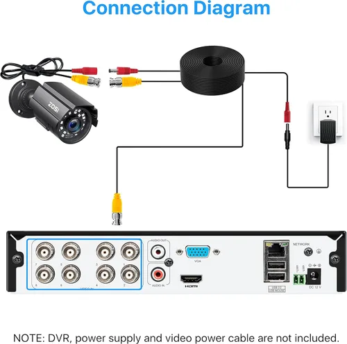 Vista 4 de ZOSI - Cámara de seguridad híbrida tipo bala 4 en 1 TVI/CVI/AHD/960H CVBS de 2.0MP, 1080P HD, 1920TVL para exteriores en interiores