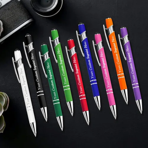 Vista 7 de 24 bolígrafos personalizados con lápiz, bolígrafos de grabado personalizado, impresos con tu logotipo o mensaje para Navidad, graduación
