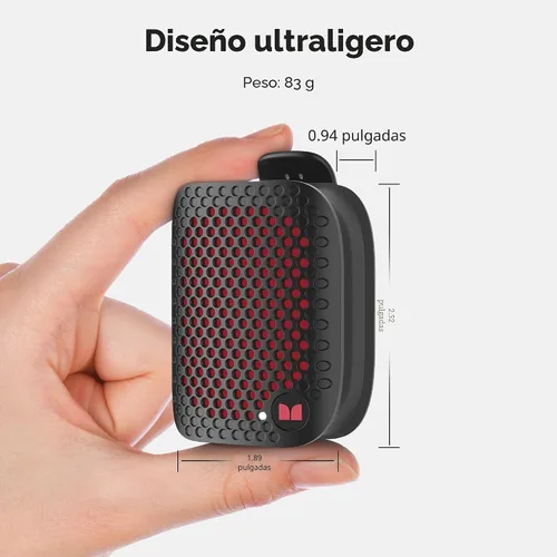 Vista 6 de Monster Blaster Micro Altavoz Bluetooth Portátil, Altavoz Inalámbrico Pequeño Portátil con Clip, con Micrófono Integrado (No Magnético), IPX7