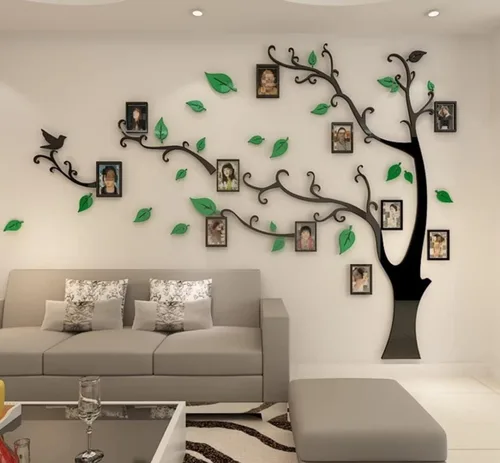 Vista 8 de Calcomanías de pared de árbol 3D - DIY, calcomanías de marcos de fotos y árbol de pared, marcos para fotos familiares, murales con calcomanías