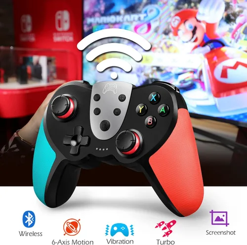 Vista 2 de TERIOS Controlador inalámbrico Pro compatible con SwitchSwitch Lite Switch OLED - Joypad premium para videojuegos - 3 niveles de velocidad turbo