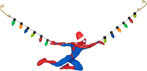 Vista 2 de Adorno de Navidad Colgante de Recuerdo de Hallmark 2024, Marvel Spider-Man Vacaciones en Plena Marcha, Regalos para los Fans de Marvel