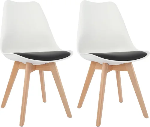 Vista 18 de LSSBOUGHT Sillas de comedor modernas de mediados de siglo con patas de Negro
