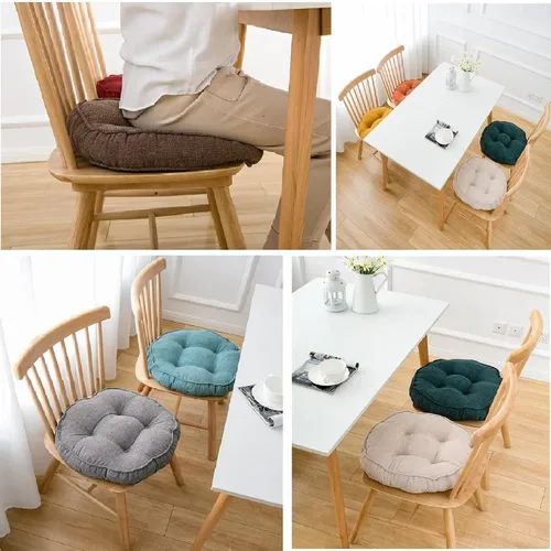 Vista 6 de Chair Cushion for Dining Chairs Round, Seat Cushion for Kitchen Chairs Extra Thick, Multi-Functional Chair Pads for Floor, Garden, Dining Room