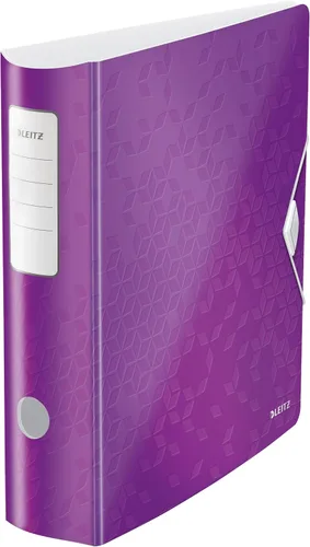 Vista 19 de LEITZ 11060036 – Archivo de palanca Polyfoam 180º Curvo con Cierre de Goma Active Wow DIN A4 2.953 in Azul Metálico