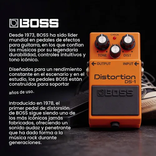 Vista 9 de Boss Paquete de distorsión DS-1 con cable de instrumento Gearlux, cable de conexión, púas y paño de pulido de Austin Bazaar Paquete con cable