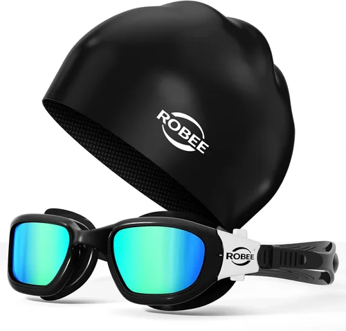 Vista 12 de Robee Gafas de natación, gafas de natación polarizadas para adultos, para hombres, mujeres y jóvenes, gafas de piscina de agua