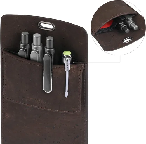 Vista 4 de Protector de bolsillo de corcho portugués prémium para hombres, protectores de bolsillo multiusos para camisas y batas de laboratorio