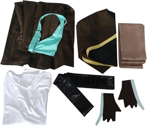 Vista 2 de Weixu Disfraz de cosplay con tops azules y pantalones cortos, conjunto completo de Holloween