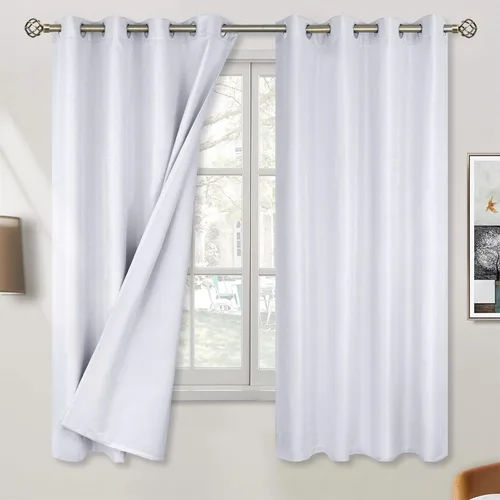 Vista 11 de BGment - Cortinas blackout blancas para dormitorio de 84 pulgadas de largo, juego de 2 paneles, cortinas para dormitorio con aislamiento térmico