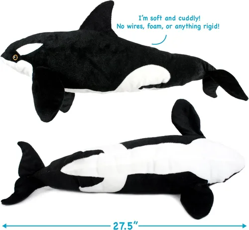 Vista 4 de TigerHart Octavius The Orca Blackfish - Peluche de 28 pulgadas