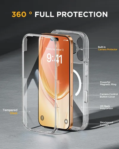 Vista 174 de Miracase Serie de vidrio para iPhone 11 de 6.1 pulgadas, funda protectora de cuerpo completo resistente mejorada con protector de pantalla de vidrio