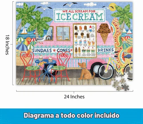 Vista 2 de Ceaco - Ice Cream Truck II - 500 Piece Jigsaw Puzzle for Adults