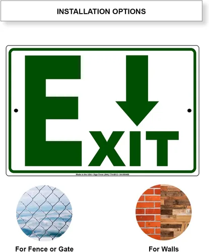 Vista 4 de Afterprints Exit with Downward Arrow Novelty Unique Indoor Outdoor Notice Aluminum Metal Sign 18"x24